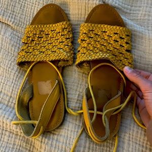 Urban Outfitters Gold Lace up sandals